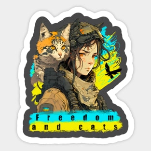 Freedom and cats Sticker